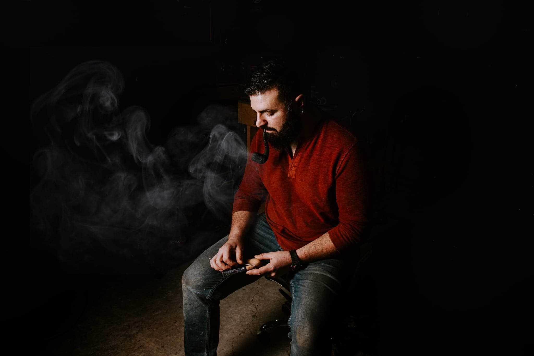 Hand holding a finished Rose Pipe